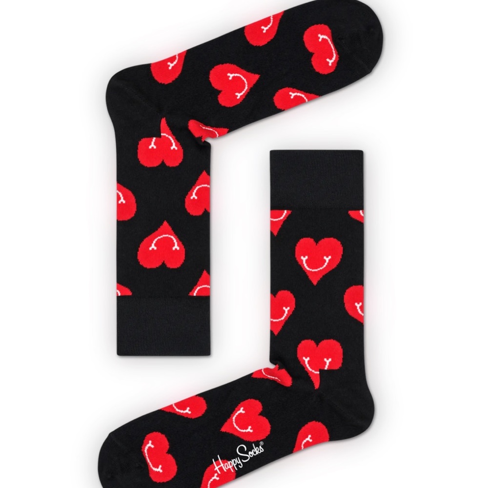 ❤️ Happy Socks Smiling Dog Crew Socks Size M NWT